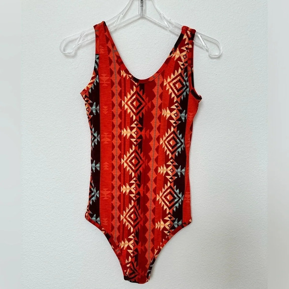 NWT Lucky & Blessed Filly Flair Aztec Print Tank Top Body Suit Size Small - Picture 1 of 7